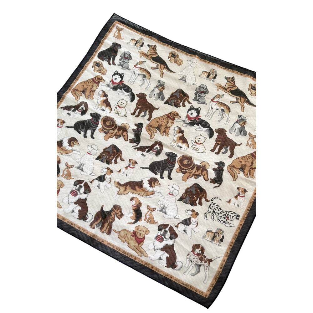 Dog Print Scarf Square Puppy Breed Novelty Wrap Pet Lover Gift Accessory - Picture 6 of 6